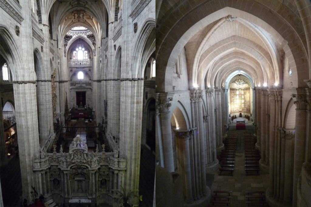 Nef de la cathédrale gothique/Nef de la cathédrale romane